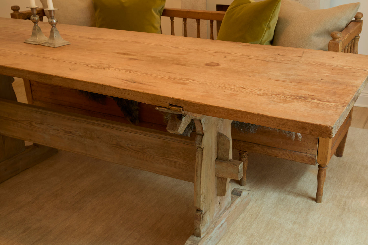 Swedish antique pine table - Marie - Louise Sjögren